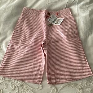 Neck&Neck new with tags size 10 cotton linen red striped chino style short